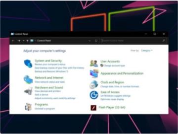 Windows 10 最新版已将 Flash 从控制面板和安装文件中删除