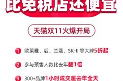 天猫双11开局： 1小时超300个品牌成交超去年全天
