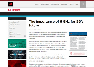 GSMA呼吁各国将6GHz作为授权频谱使用，助力全球5G发展