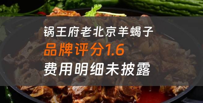 锅王府老北京羊蝎子评分1.6，投资费用明细未披露