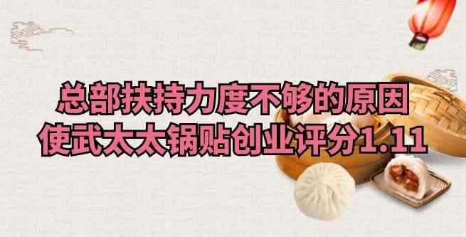 因为总部扶持力度不够的原因，使武太太锅贴创业评分1.11