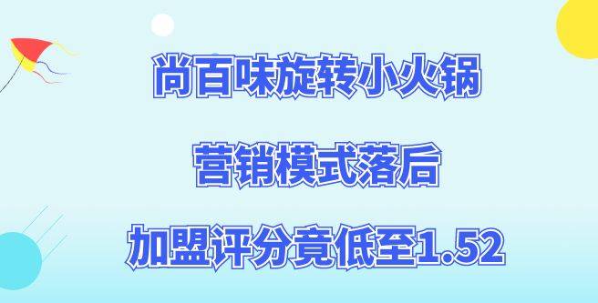尚百味旋转小火锅加盟，总部营销模式落后，加盟评分竟低至1.52