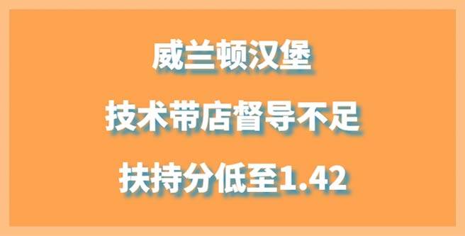 威兰顿汉堡加盟曝光，技术带店督导不足，扶持分低至1.42