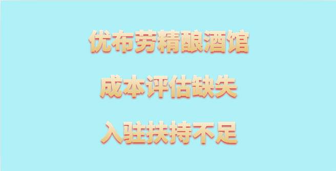 优布劳精酿酒馆成本评估缺失、入驻扶持不足，扶持分1.29