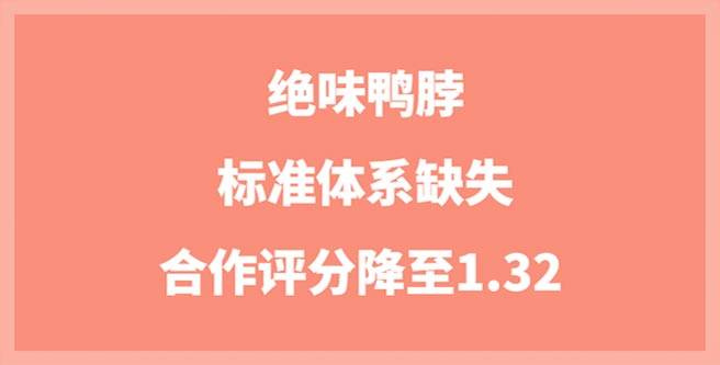 绝味鸭脖品牌加盟被指标准体系缺失，合作评分降至1.32