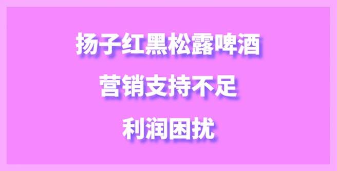 扬子红黑松露啤酒营销支持不足、利润困扰，创业评分1.37