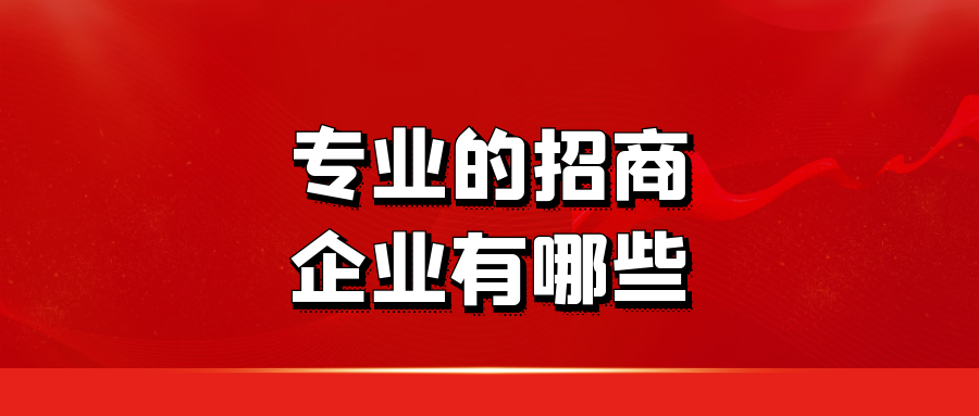 专业的招商企业有哪些？