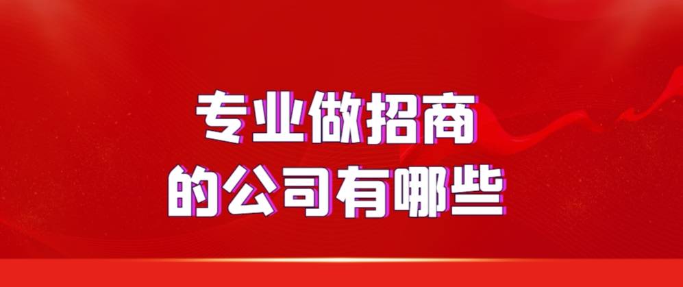 专业做招商的公司有哪些？